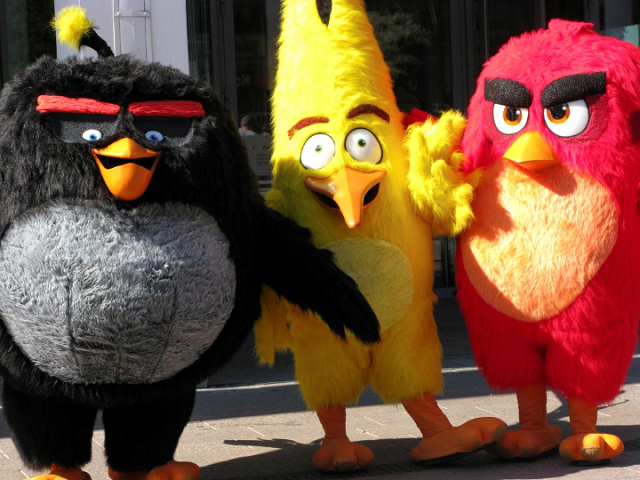 angry birds characters bomb chuck and red are pictured during the premiere in helsinki finland may 11 2016 photo reuters angry birds characters bomb chuck and red are pictured during the premiere in helsinki finland may 11 2016 photo reuters