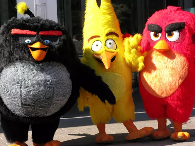 angry birds characters bomb chuck and red are pictured during the premiere in helsinki finland may 11 2016 photo reuters angry birds characters bomb chuck and red are pictured during the premiere in helsinki finland may 11 2016 photo reuters
