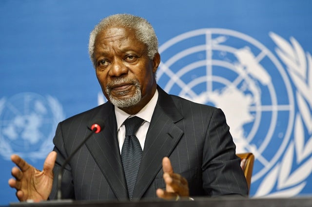 first black african un diplomat and special envoy to syria kofi annan departs photo courtesy the daily chronic