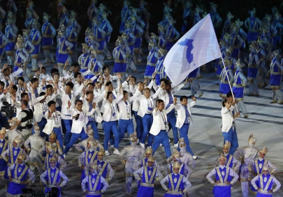 two koreas march together as asian games burst into life two koreas march together as asian games burst into life