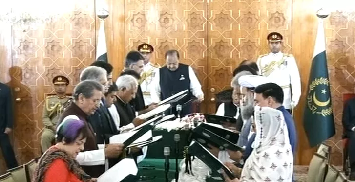 federal cabinet takes oath photo ptv federal cabinet takes oath photo ptv