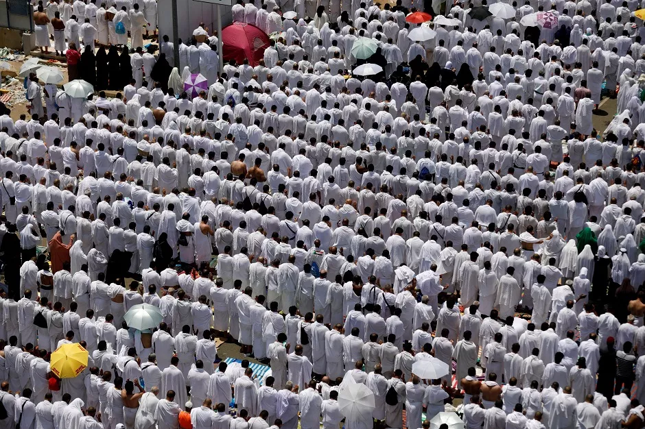 pilgrims pray outside namira mosque on the plains of arafat during hajj on august 20 2018 photo reuters pilgrims pray outside namira mosque on the plains of arafat during hajj on august 20 2018 photo reuters