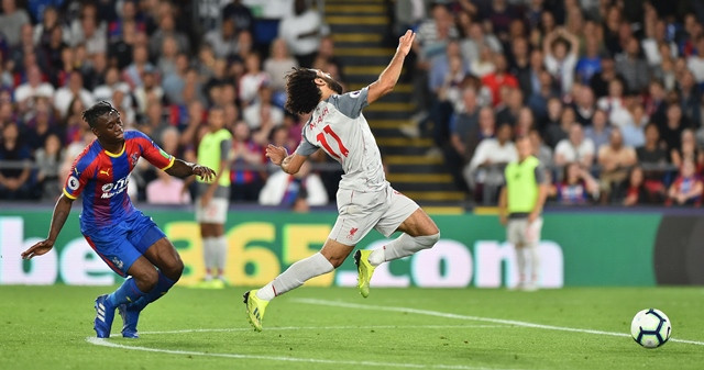 salah has previous for diving and incensed palace fans were quick to aim quot cheat quot chants at him but there appeared just enough contact to warrant the spot kick photo afp salah has previous for diving and incensed palace fans were quick to aim quot cheat quot chants at him but there appeared just enough contact to warrant the spot kick photo afp