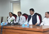 adviser to the prime minister on political affairs rana sanaullah khan addressing a news conference in islamabad along with minister for kashmir affairs and gilgit baltistan amir muqam radio pakistan