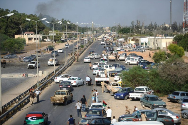 attack on libyan checkpoint leaves four dead photo afp