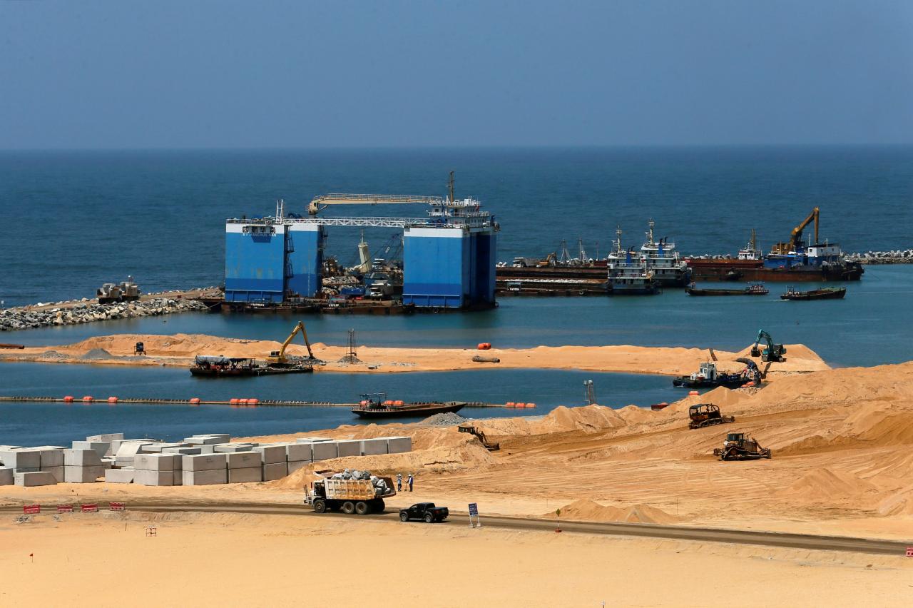 a general view of colombo port city construction site which is backed by chinese investment in colombo sri lanka august 23 2018 photo reuters