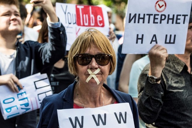 a march for free internet was held in central moscow last year photo afp