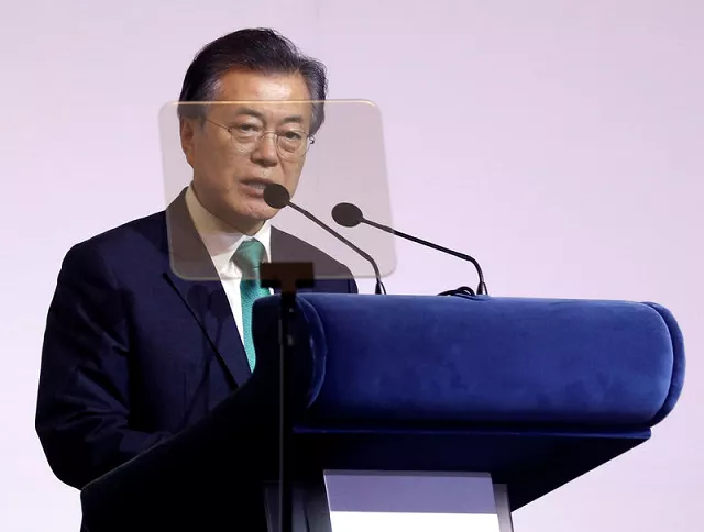 south korea 039 s president moon jae in speaks at the iseas 42nd singapore lecture in singapore july 13 2018 photo reuters south korea 039 s president moon jae in speaks at the iseas 42nd singapore lecture in singapore july 13 2018 photo reuters