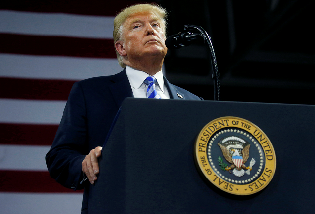 us president donald trump speaks at make america great again rally at the civic centre in charleston west virginia us august 21 2018 photo reuters us president donald trump speaks at make america great again rally at the civic centre in charleston west virginia us august 21 2018 photo reuters