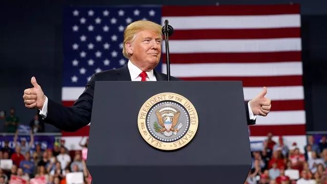 us president donald trump holds a quot make america great again quot rally in evansville indiana us august 30 2018 photo reuters us president donald trump holds a quot make america great again quot rally in evansville indiana us august 30 2018 photo reuters