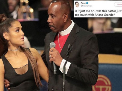 twitter outraged after bishop gropes ariana grande at aretha franklin s funeral twitter outraged after bishop gropes ariana grande at aretha franklin s funeral