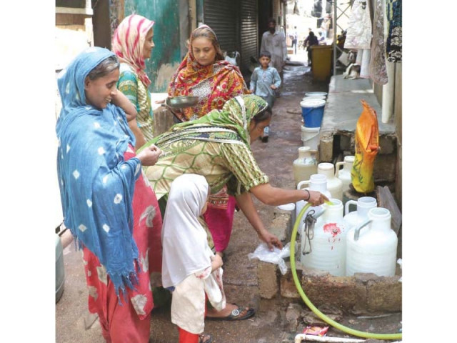 in the third interim report a target of initiating 92 new water supply and drainage schemes in rural and semi urban sindh was set against the target 66 have been completed so far photo file