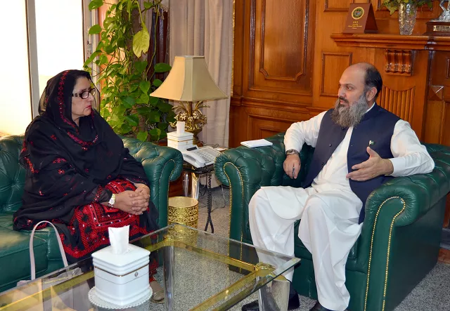 balochistan chief minister jam kamal khan exchanges views with federal minister for defence production zubaida jalal at the cm secretariat in quetta photo express balochistan chief minister jam kamal khan exchanges views with federal minister for defence production zubaida jalal at the cm secretariat in quetta photo express