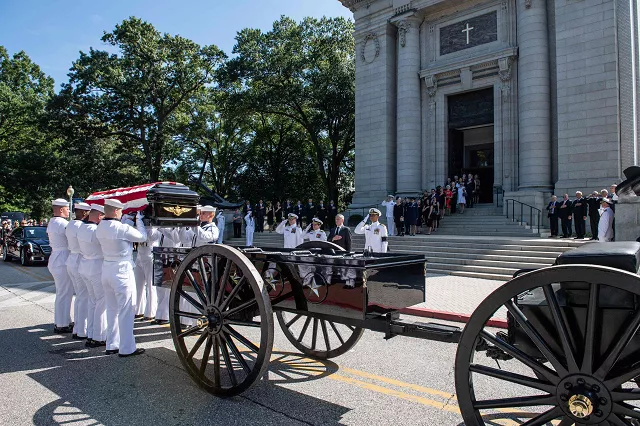 navy body bearers place the casket of late senator john mccain photo afp navy body bearers place the casket of late senator john mccain photo afp
