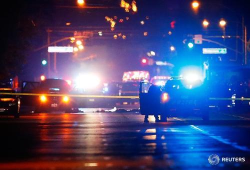 police vehicles line the street a following a mass shooting in san bernardino photo afp