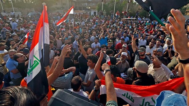 iraqi protesters demonstrate against unemployment photo afp