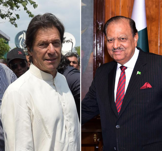 pm imran khan president manoon hussain photo express pm imran khan president manoon hussain photo express
