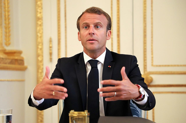 french president emmanuel macron gestures as he speaks during the weekly cabinet meeting following a government reshuffle the day before at the elysee palace in paris france september 5 2018 photo reuters