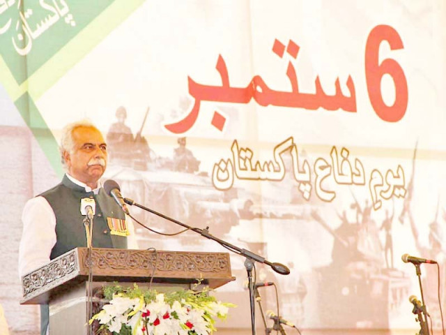 lahore mayor col retd mubashar javed speaks at an event held in connection with the defence day at town hall on thursday photo nni lahore mayor col retd mubashar javed speaks at an event held in connection with the defence day at town hall on thursday photo nni