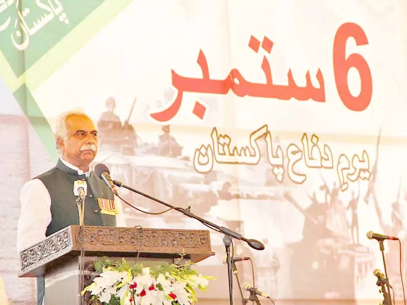 lahore mayor col retd mubashar javed speaks at an event held in connection with the defence day at town hall on thursday photo nni lahore mayor col retd mubashar javed speaks at an event held in connection with the defence day at town hall on thursday photo nni