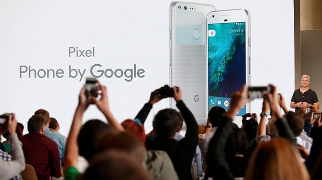 pixel phone by google being introduced during the presentation of new google hardware in san francisco california us on october 4 2016 photo reuters