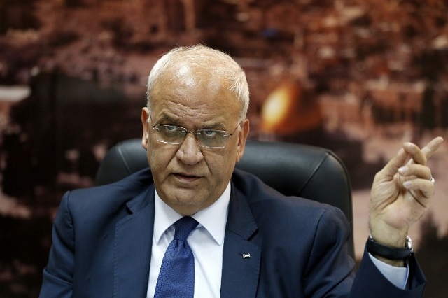 chief negotiator saeb erekat accuses the trump administration of acting in bad faith afp file