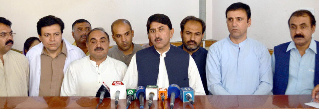 balochistan minister for health naseebullah marri addresses the media at the civil hospital quetta photo express balochistan minister for health naseebullah marri addresses the media at the civil hospital quetta photo express