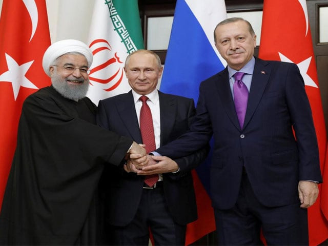 iran 039 s president hassan rouhani russia 039 s vladimir putin and turkey 039 s tayyip erdogan meet in sochi russia november 22 2017 photo reuters file iran 039 s president hassan rouhani russia 039 s vladimir putin and turkey 039 s tayyip erdogan meet in sochi russia november 22 2017 photo reuters file