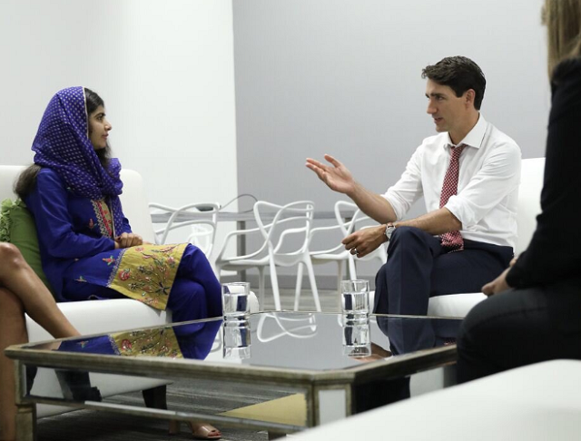 malala yousafzai and prime minister justin trudeau meet in ottawa canada photo twitter justintrudeau