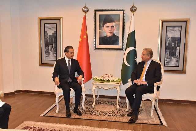 foreign minister shah mehmood qureshi with his chinese counterpart wang yi photo twitter