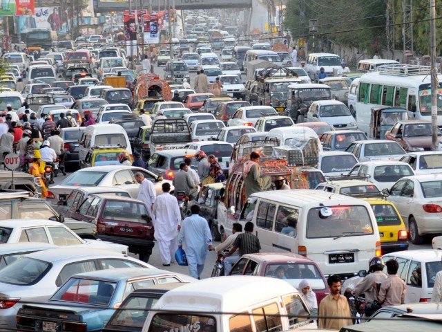 kahuta road queues of trucks pose road hazard and create traffic congestion