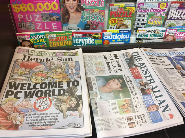 a copy of the herald sun left depicting the cartoon of serena williams photo reuters a copy of the herald sun left depicting the cartoon of serena williams photo reuters