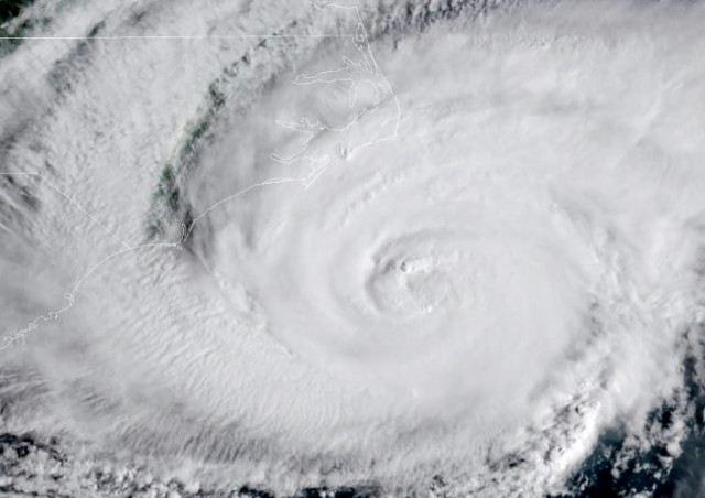 this noaa rammb satellite image shows hurricane florence off the us east coast photo afp this noaa rammb satellite image shows hurricane florence off the us east coast photo afp