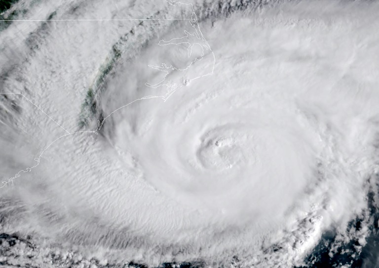 this noaa rammb satellite image shows hurricane florence off the us east coast   photo afp