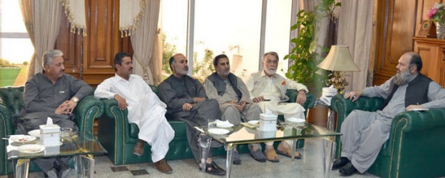 balochistan chief minister jam kamal khan in a meeting with members of the opposition parties at the cm house in quetta photo express