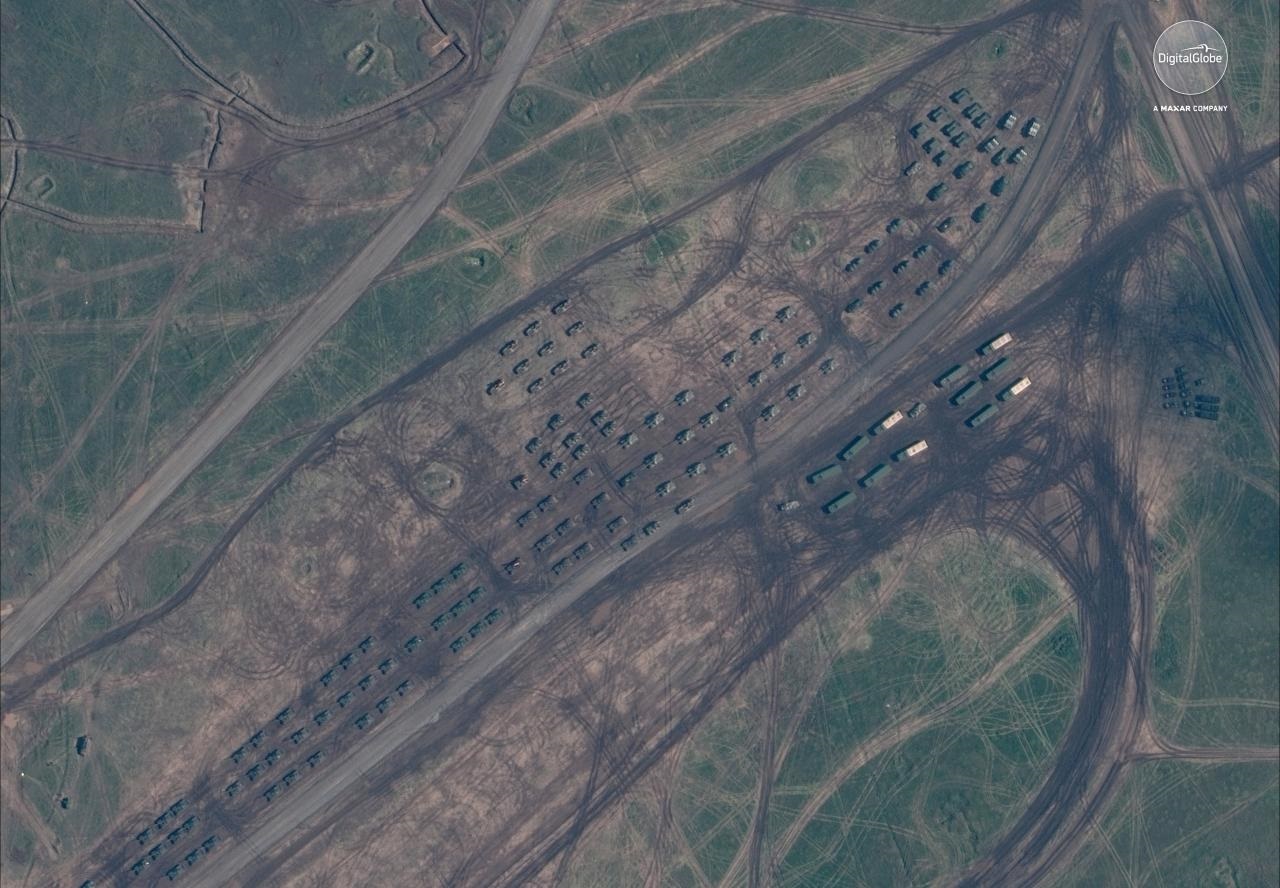 a satellite image of armored vehicles staging during the russian military exercise known as vostok 2018 conducted at the tsugol training area in eastern russia september 13 2018 photo reuters