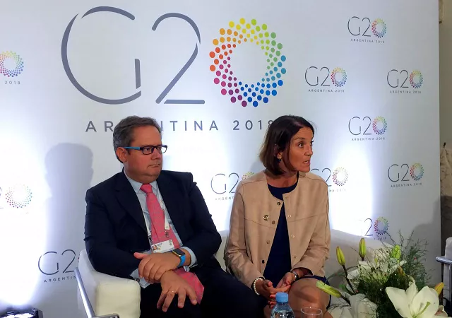 spain 039 s minister of industry trade and tourism maria reyes maroto talks to journalists next to spain 039 s director general for international trade and investment jose luis kaiser moreiras during g20 trade ministers meeting in mar del plata buenos aires argentina september 14 2018 photo reuters spain 039 s minister of industry trade and tourism maria reyes maroto talks to journalists next to spain 039 s director general for international trade and investment jose luis kaiser moreiras during g20 trade ministers meeting in mar del plata buenos aires argentina september 14 2018 photo reuters