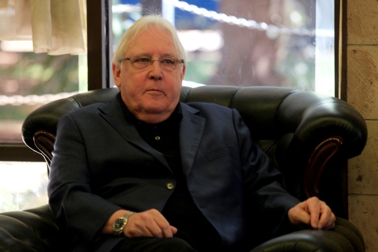 united nations special envoy for yemen martin griffiths is pictured upon arrival at sanaa airport photo afp