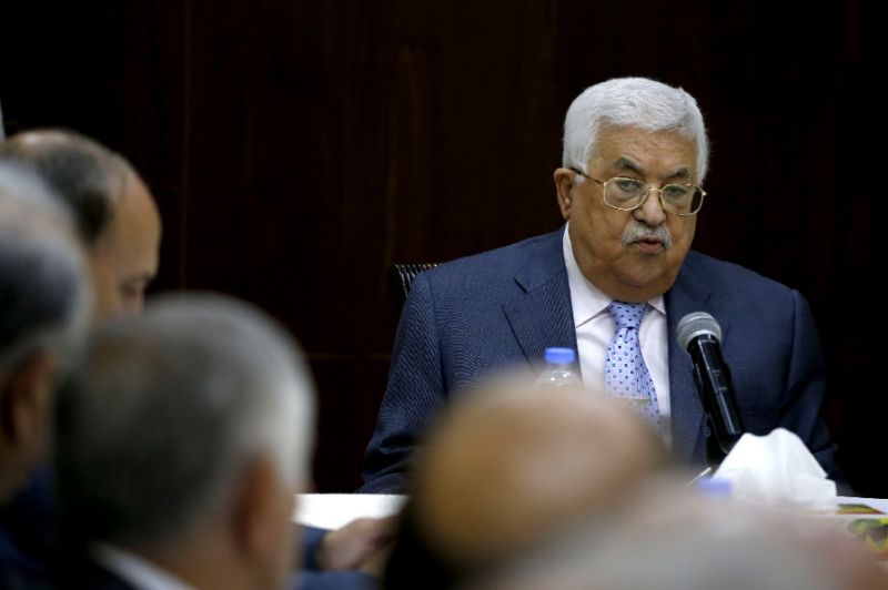 palestinian president mahmoud abbas pictured at a meeting of the palestine liberation organization executive committee he accuses president trump of bias in favor of israel and says he is blackmailing them to force them to accept the white house 039 s photo afp