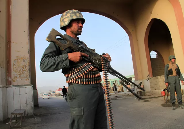an afghan policeman keeps watch at a check point in ghazni city afghanistan september 16 2018 photo reuters an afghan policeman keeps watch at a check point in ghazni city afghanistan september 16 2018 photo reuters
