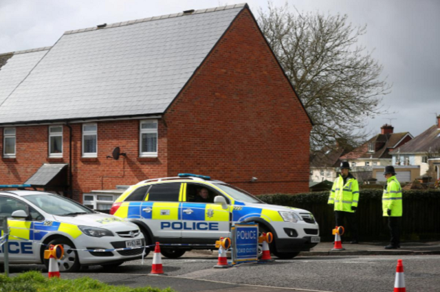 police officers guard the cordoned off area around the home of former russian intelligence officer sergei skripal in salisbury britain photo reuters