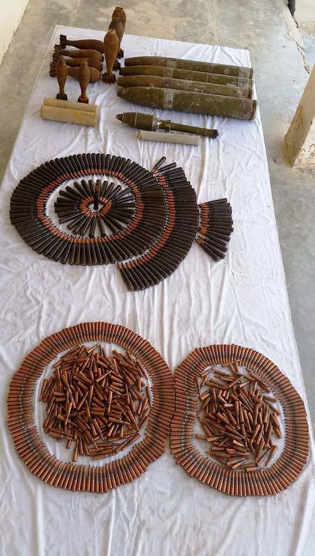 the paramilitary troops raided a terrorist hideout and confiscated arms explosives and ammunition photo express the paramilitary troops raided a terrorist hideout and confiscated arms explosives and ammunition photo express