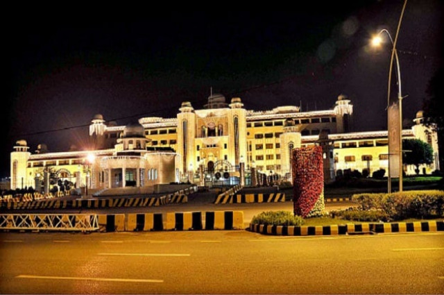 an illuminated view of pm secretariat decorated with colourful lights in connection with the independence day celebrations photo app an illuminated view of pm secretariat decorated with colourful lights in connection with the independence day celebrations photo app