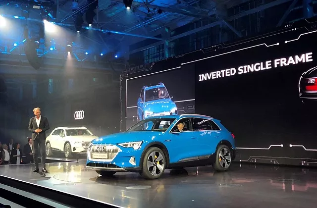 audi unveils its first production all electric vehicle the e tron sport utility vehicle at an event in richmond california us september 17 2018 photo reuters audi unveils its first production all electric vehicle the e tron sport utility vehicle at an event in richmond california us september 17 2018 photo reuters