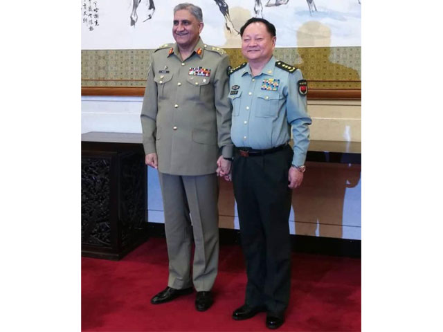 gen qamar meets vice chairman of central military commission discusses defence ties photo ispr