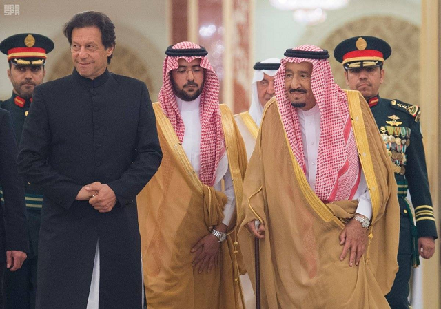 pakistan 039 s prime minister imran khan with saudi king photo express