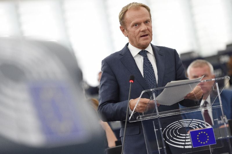 quot on other issues such as the irish question or the framework for economic cooperation the uk 039 s proposals will need to be reworked and further negotiated quot tusk said photo afp