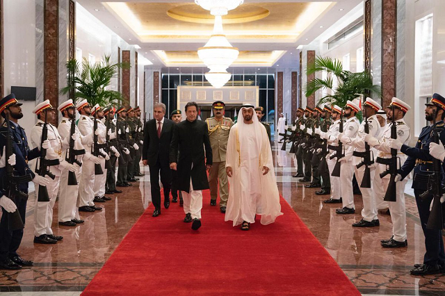 mohamed bin zayed receives imran khan prime minister of the islamic republic of pakistan who is on an official visit to the uae photo courtesy twitter mohamedbinzayed