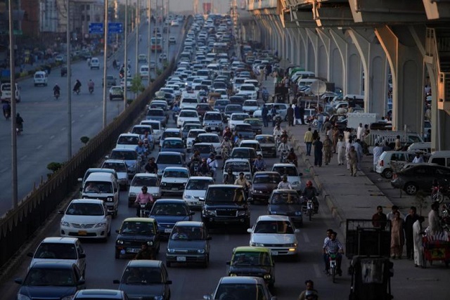 vehicles are seen in a traffic jam on a road in rawalpindi pakistan april 29 2016 photo reuters