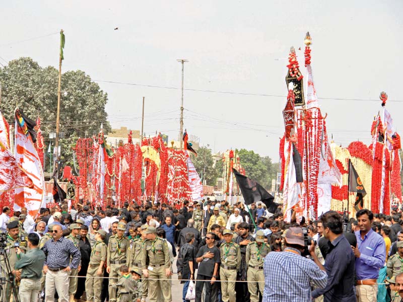 thousands of mourners from across karachi and hyderabad paid homage to the martyrs of karbala on thursday photo athar khan express